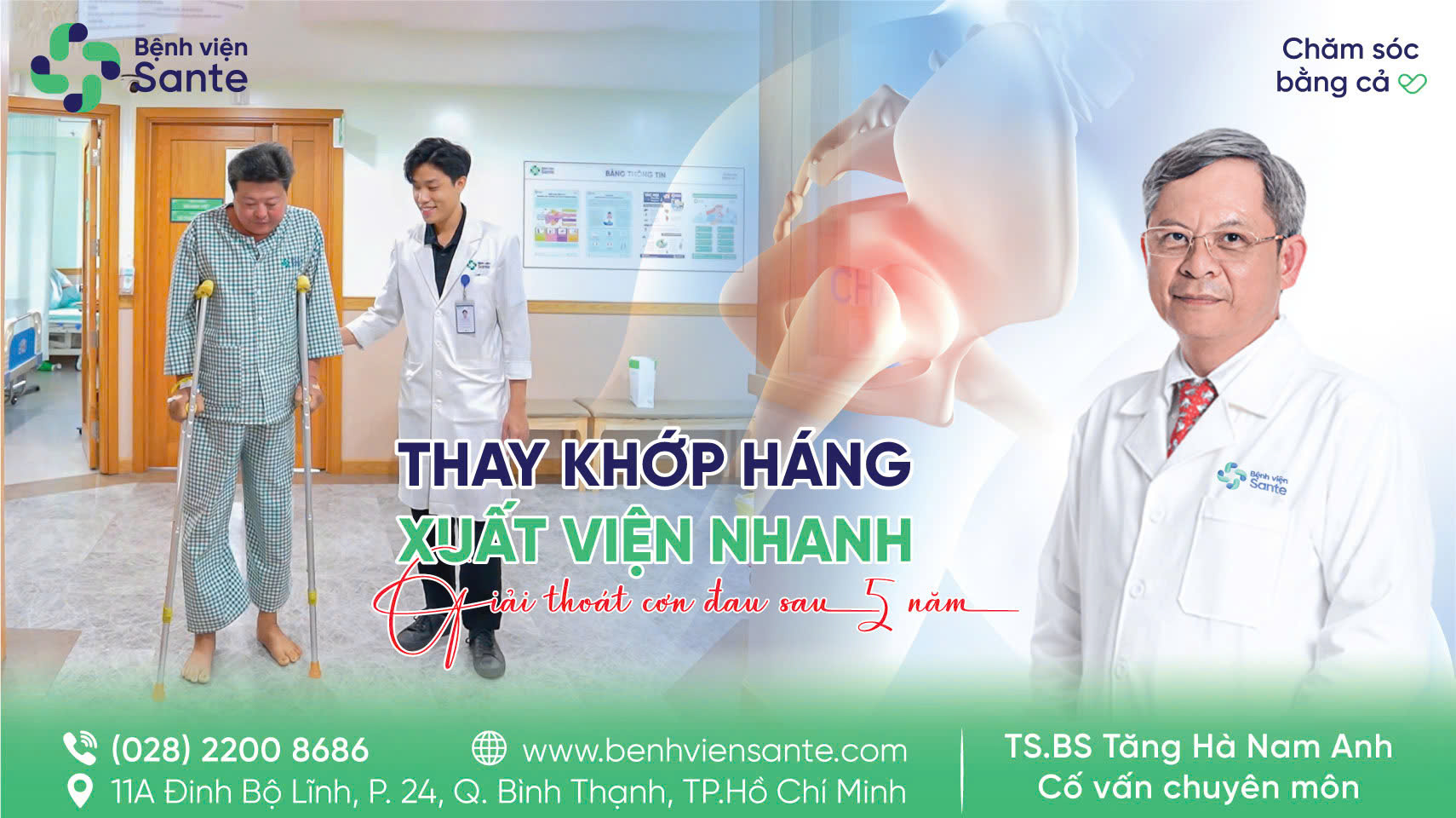 Thay khớp háng xuất viện nhanh, giải thoát cơn đau sau 5 năm