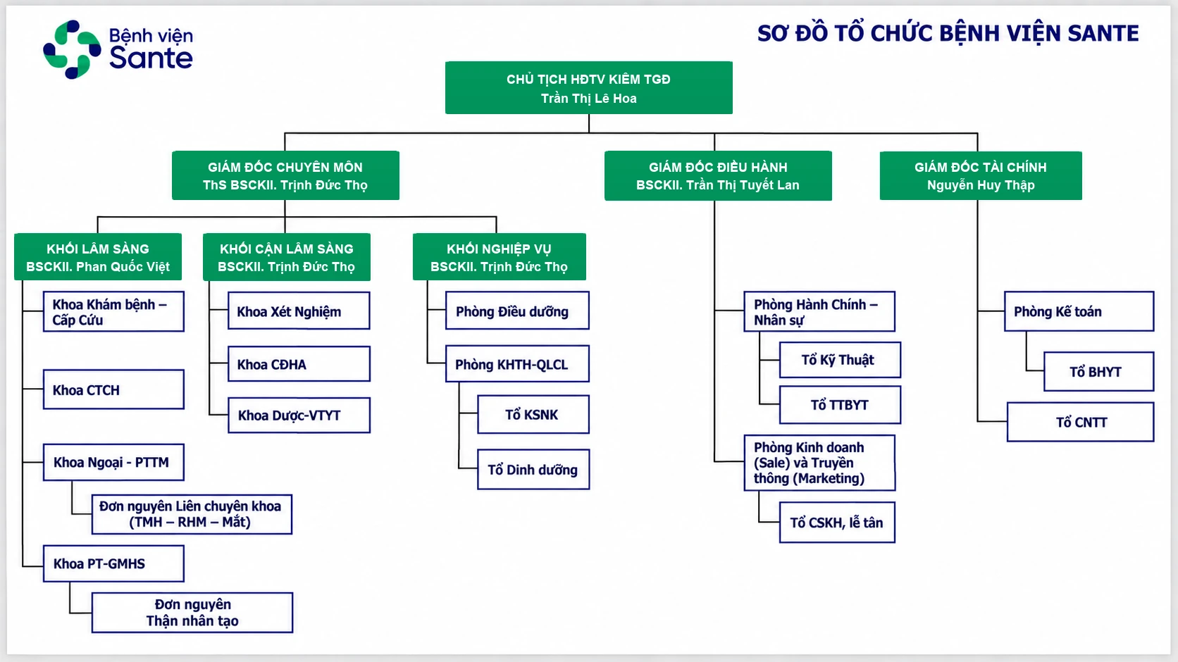Organizational Structure of Sante Hospital